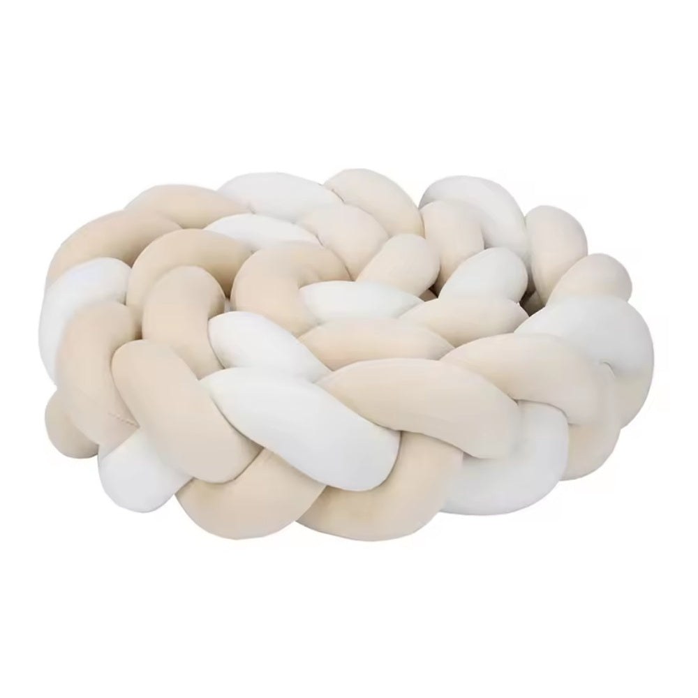 Tresse de Lit Bébé Beige / Blanc | Tour de Lit Tréssé | Décoration Chambre Enfant