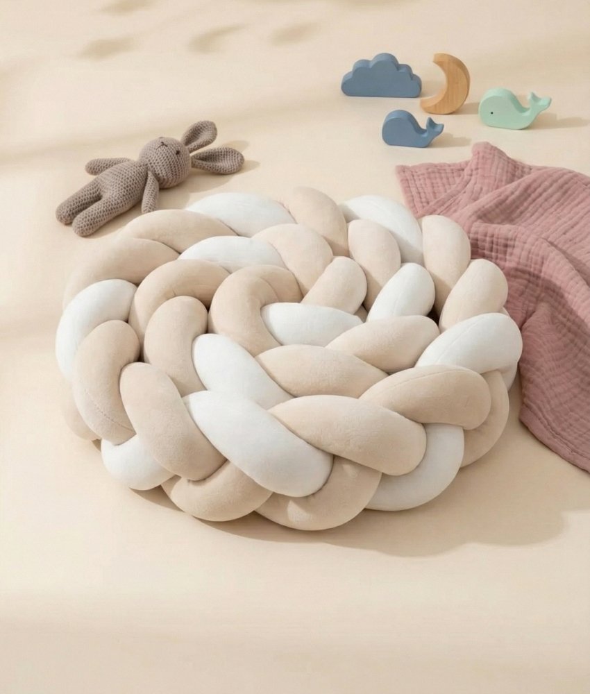 Tresse de lit beige blanc