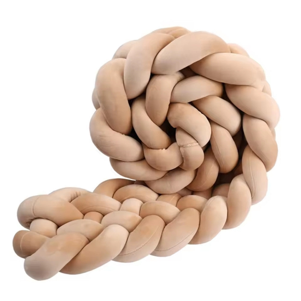 Tresse de Lit Bébé Beige Foncé | Tour de Lit Tréssé | Décoration Chambre Enfant