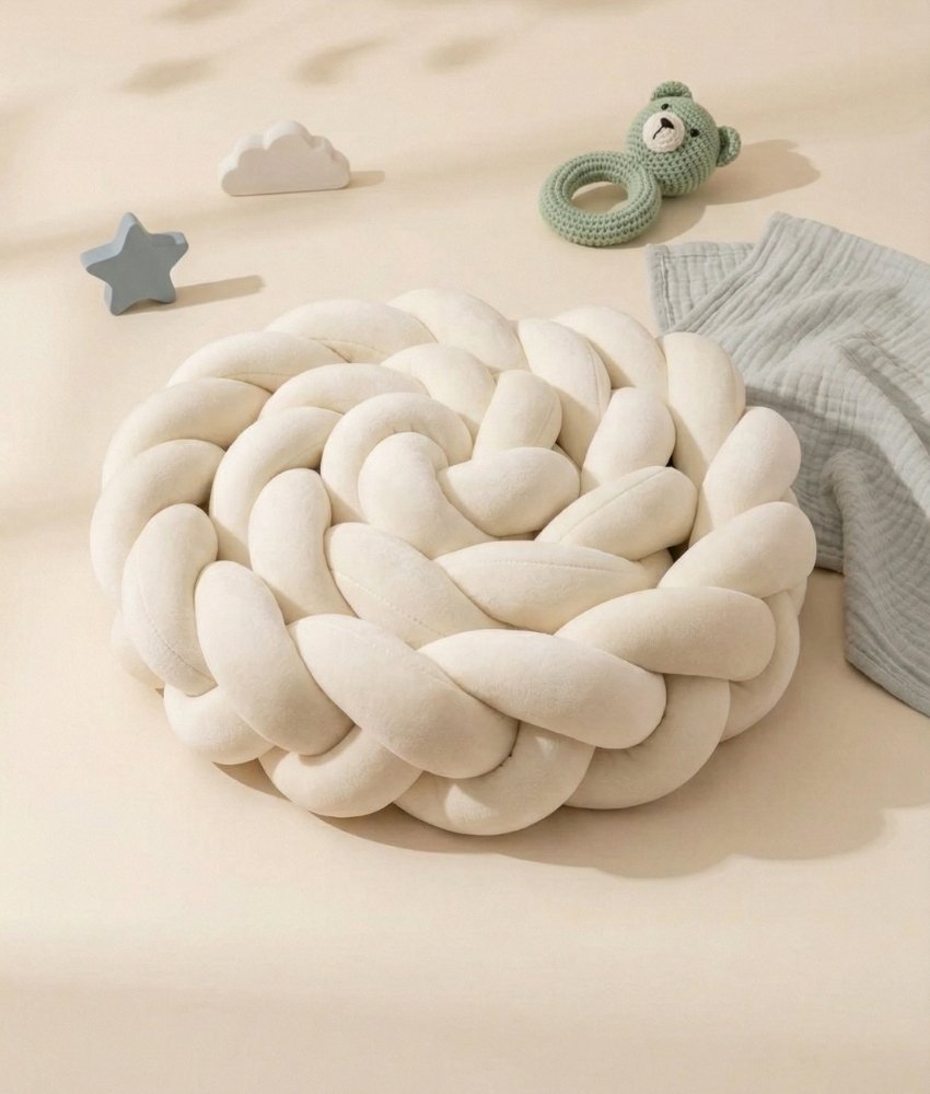 Tresse de lit blanc cassé