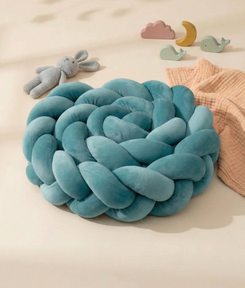 Tresse de lit bleu canard