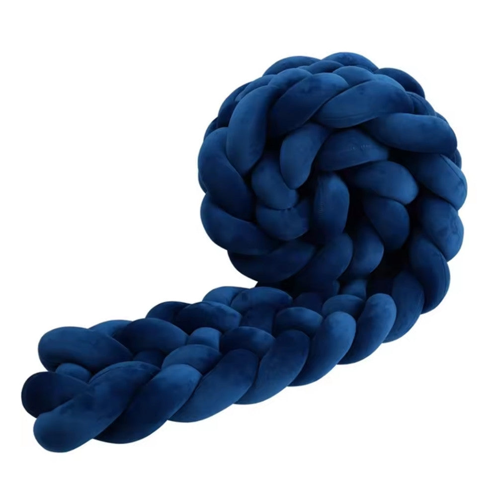 Tresse de Lit Bébé Bleu Marine | Tour de Lit Tréssé | Décoration Chambre Enfant