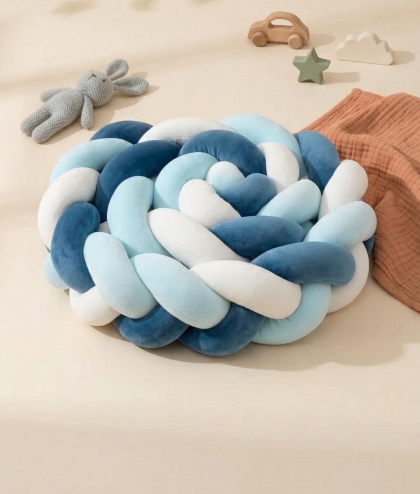 Tresse de lit duo bleus blanc