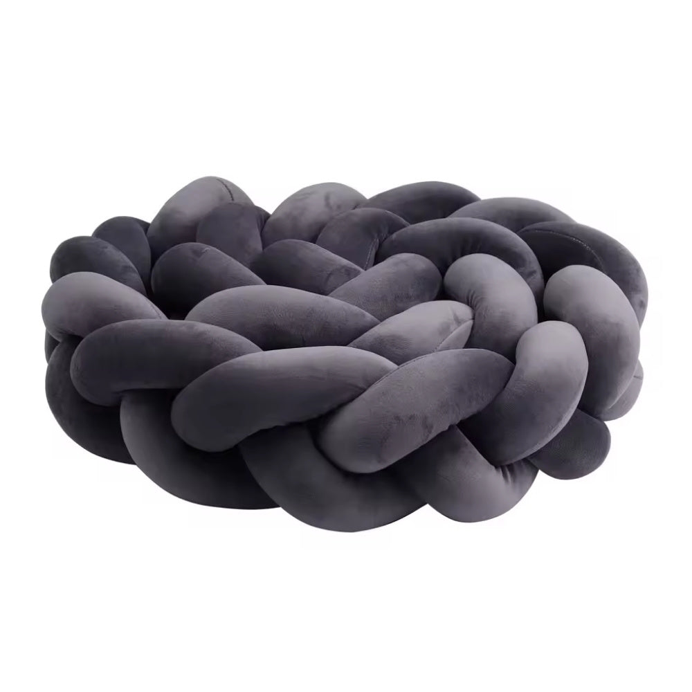 Tresse de Lit Bébé Gris Anthracite | Tour de Lit Tréssé | Décoration Chambre Enfant