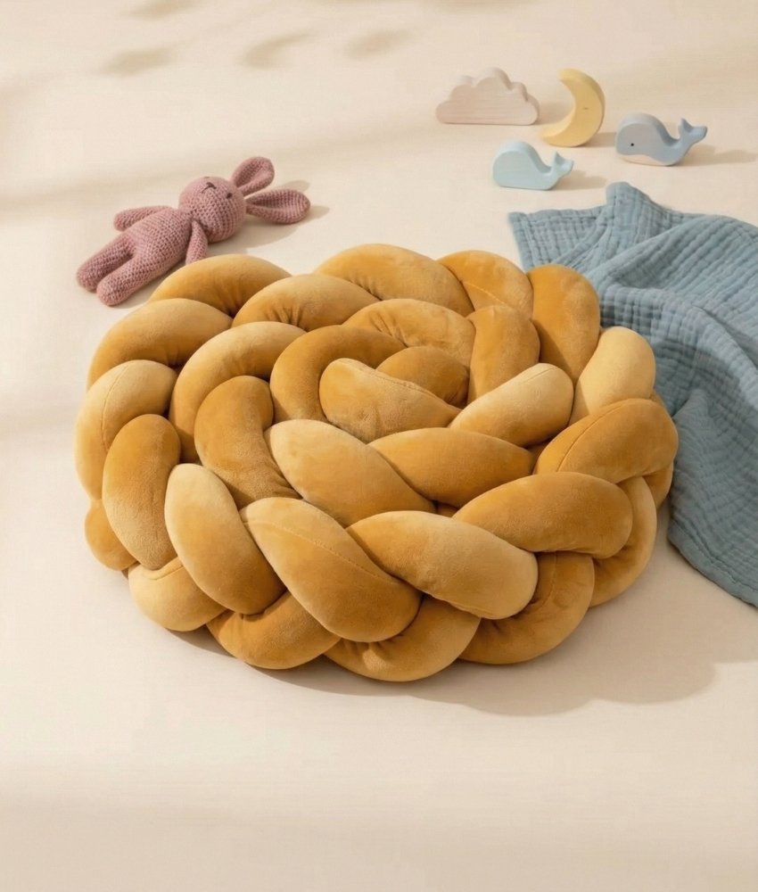 Tresse de lit jaune moutarde