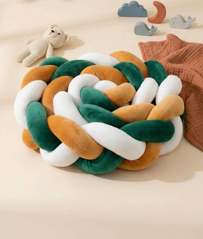 Tresse de Lit - Jungle - Caramel / Vert Sapin / Blanc