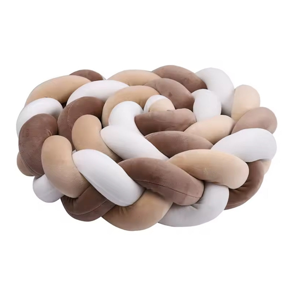Tresse de Lit Bébé Marron / Beige / Blanc | Tour de Lit Tréssé | Décoration Chambre Enfant