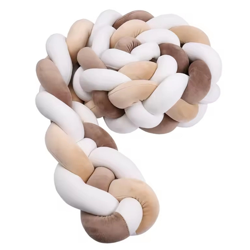 Tresse de Lit Bébé Marron / Beige / Blanc | Tour de Lit Tréssé | Décoration Chambre Enfant