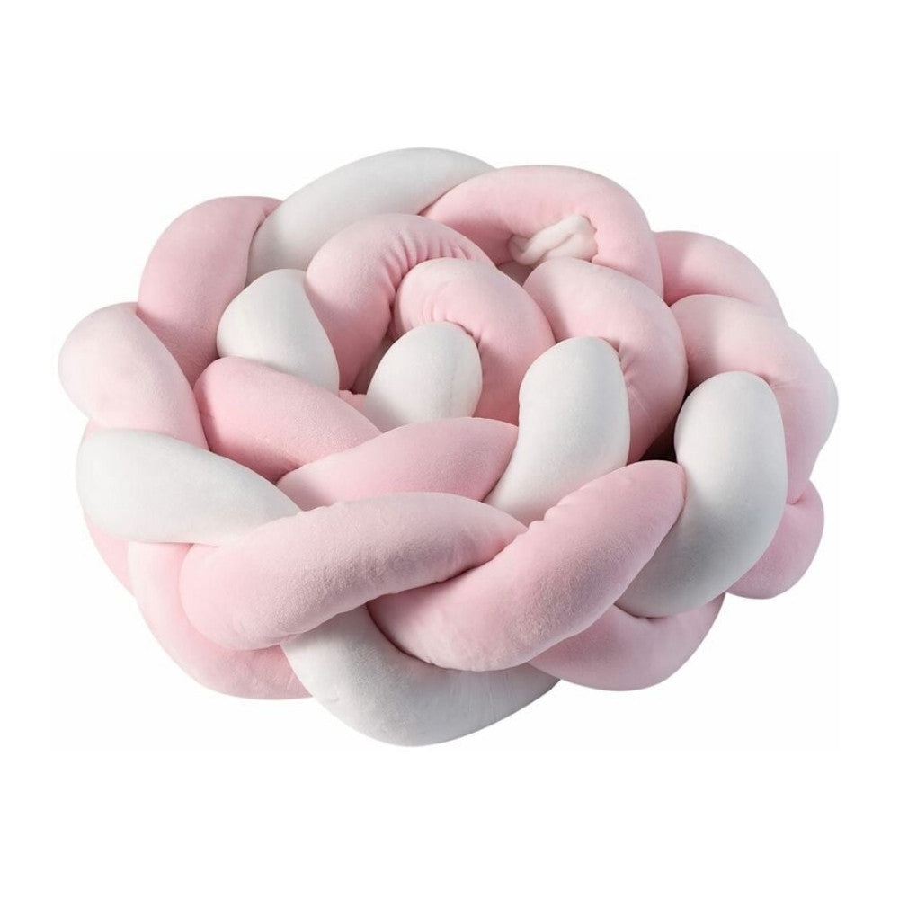 Tresse de Lit Bébé Rose / Blanc | Tour de Lit Tréssé | Décoration Chambre Enfant