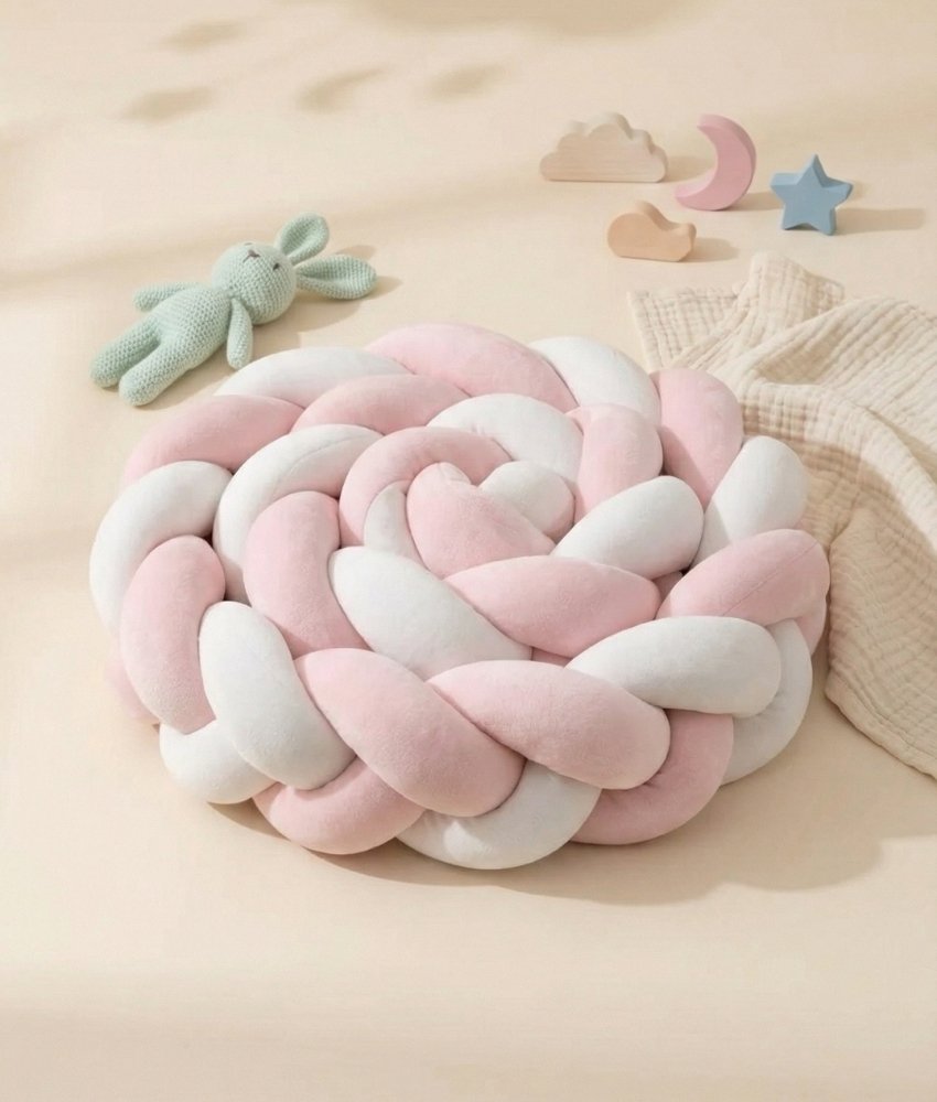 Tresse de lit rose blanc