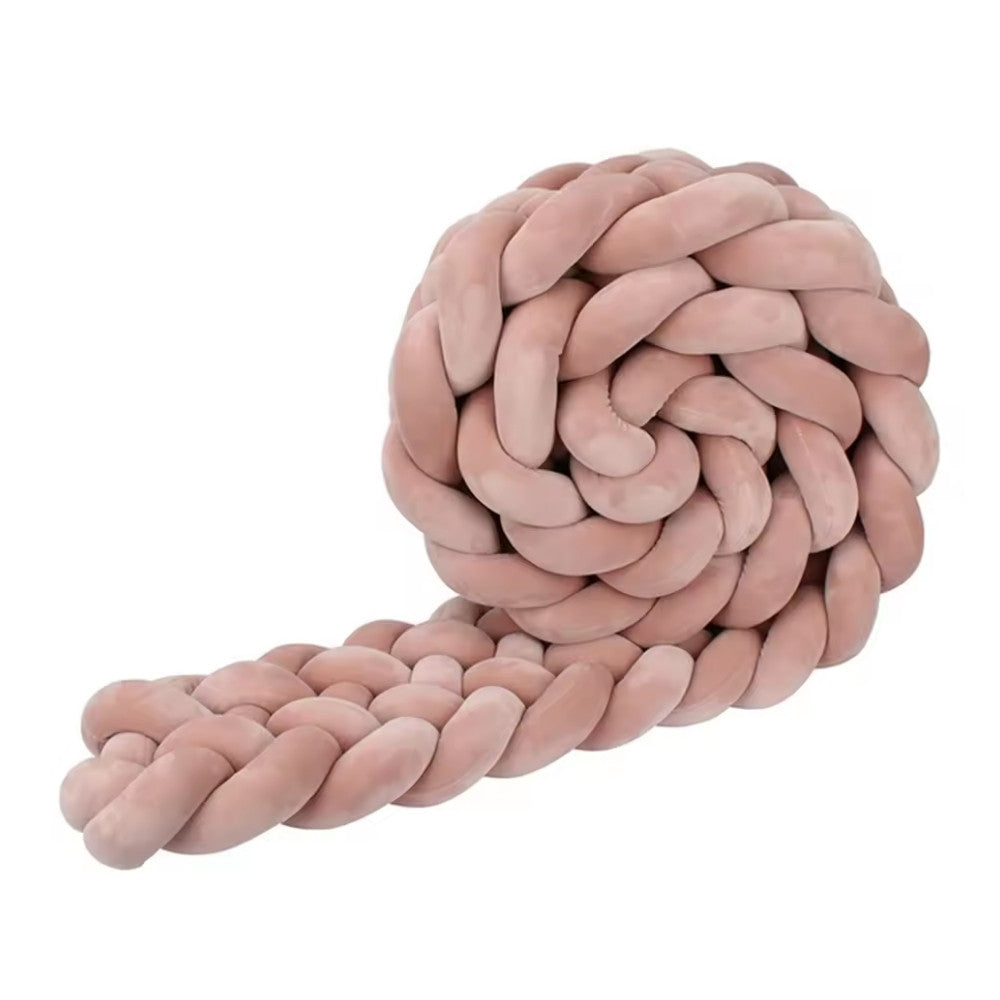 Tresse de Lit Bébé Rose Pâle | Tour de Lit Tréssé | Décoration Chambre Enfant