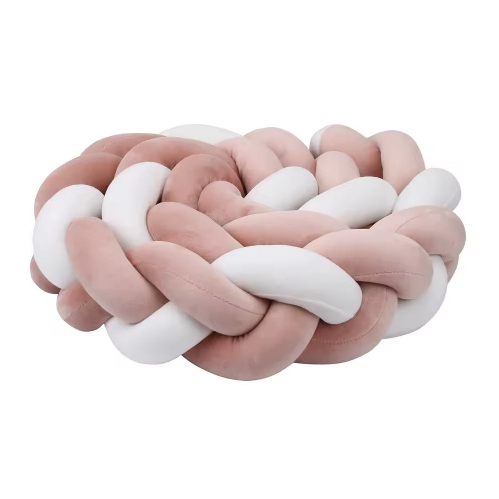 Tresse de Lit Bébé Rose Poudré / Blanc | Tour de Lit Tréssé | Décoration Chambre Enfant