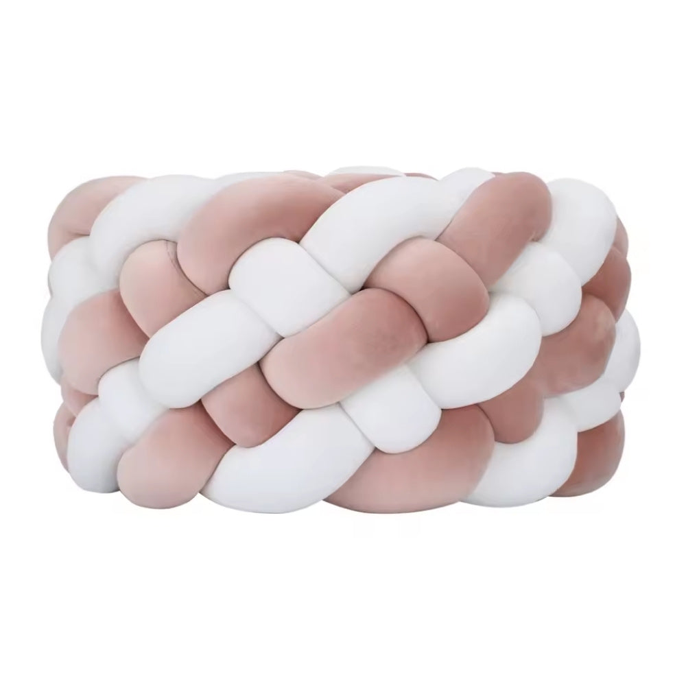 Tresse de Lit Bébé Rose Poudré / Blanc | Tour de Lit Tréssé | Décoration Chambre Enfant