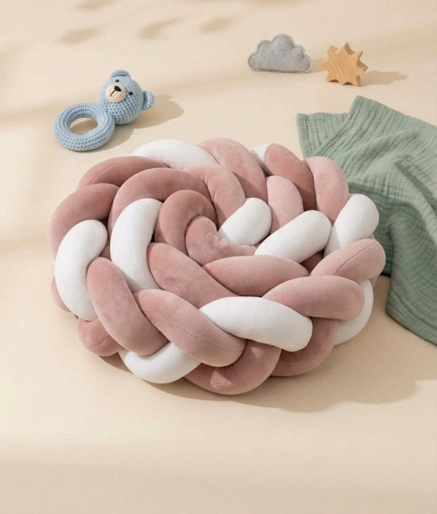 Tresse de lit rose poudré blanc