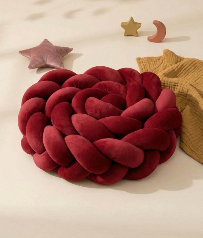 Tresse de lit rouge bordeaux