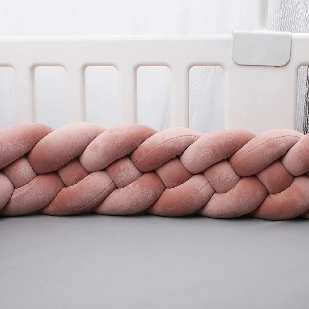 Tresse de Lit Bébé Terracotta | Tour de Lit Tréssé | Décoration Chambre Enfant