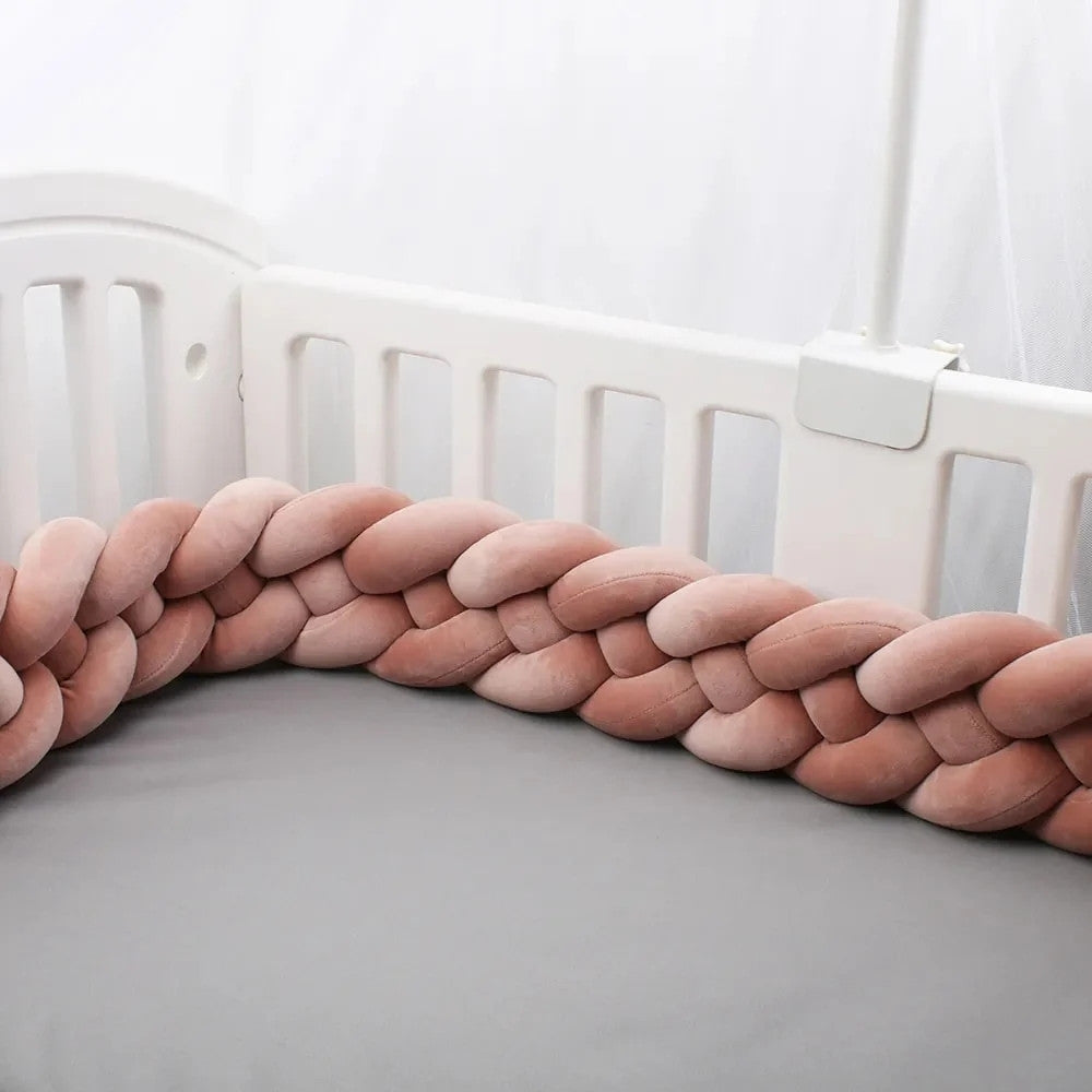 Tresse de Lit Bébé Terracotta | Tour de Lit Tréssé | Décoration Chambre Enfant