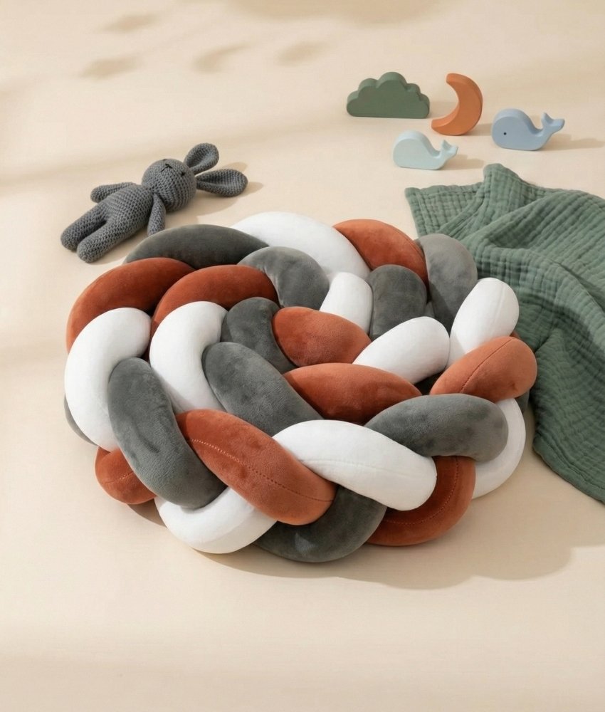 Tresse de lit terracota vert blanc