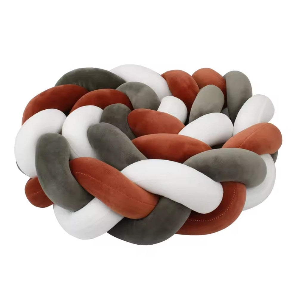 Tresse de Lit Bébé Terracotta / Vert / Blanc | Tour de Lit Tréssé | Décoration Chambre Enfant