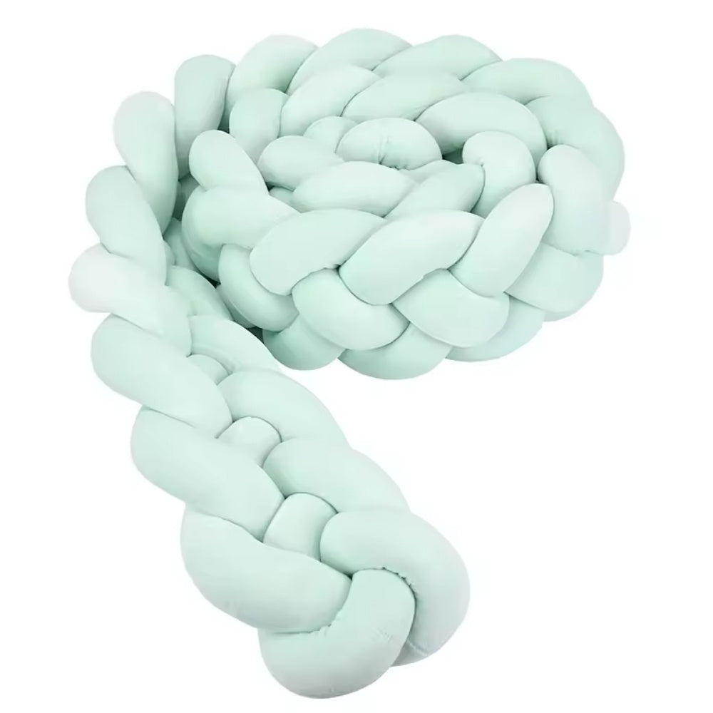 Tresse de Lit Bébé Vert Menthe | Tour de Lit Tréssé | Décoration Chambre Enfant