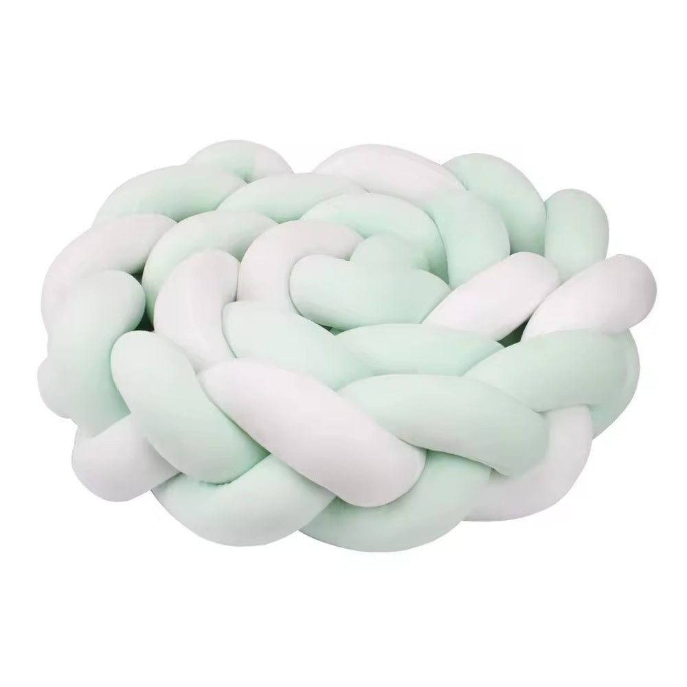 Tresse de Lit Bébé Vert Menthe / Blanc | Tour de Lit Tréssé | Décoration Chambre Enfant