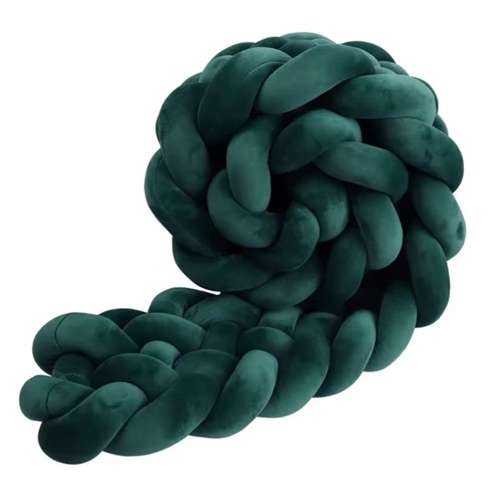 Tresse de Lit Bébé Vert Sapin | Tour de Lit Tréssé | Décoration Chambre Enfant