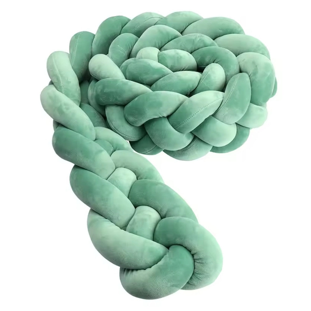 Tresse de Lit Bébé Vert Sauge | Tour de Lit Tréssé | Décoration Chambre Enfant