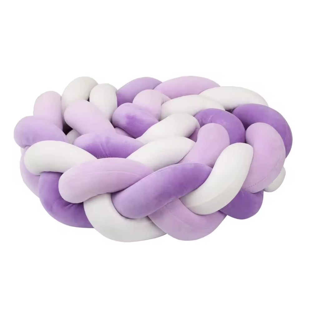 Tresse de Lit Bébé Violet / Blanc | Tour de Lit Tréssé | Décoration Chambre Enfant