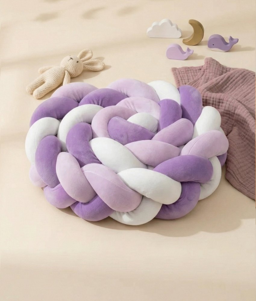 Tresse de lit violet blanc