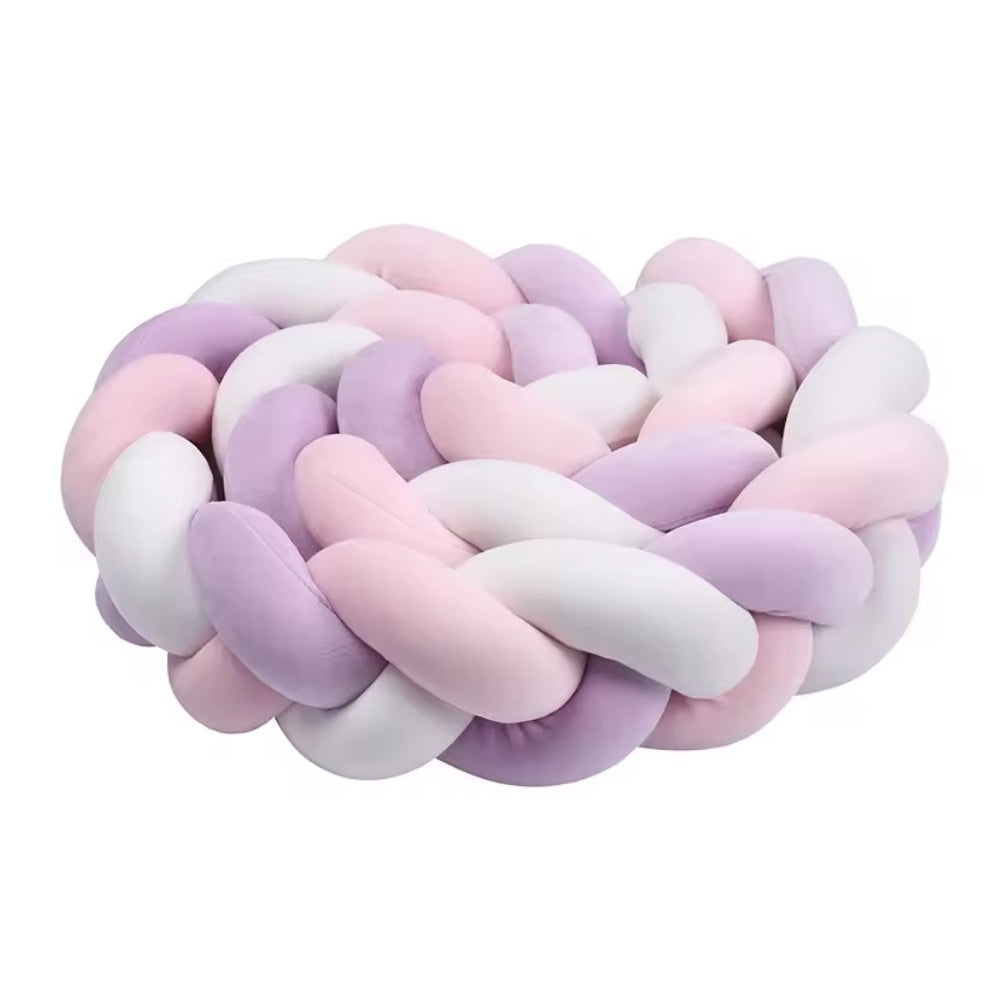 Tresse de Lit Bébé Violet / Rose / Blanc | Tour de Lit Tréssé | Décoration Chambre Enfant