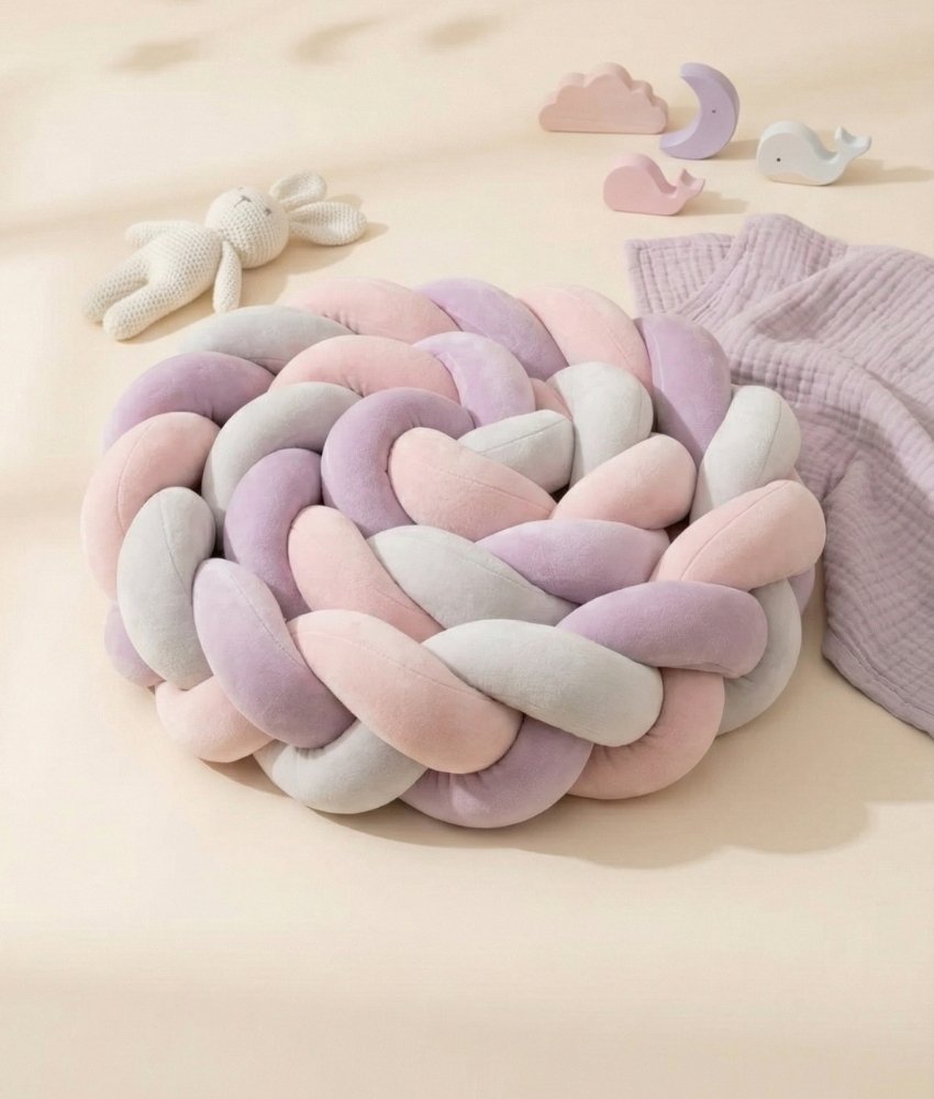 Tresse de lit rose blanc violet